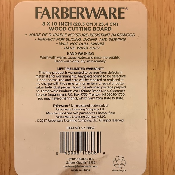 Farberware 8x10 Wood Cutting Board - Picture 3 of 4